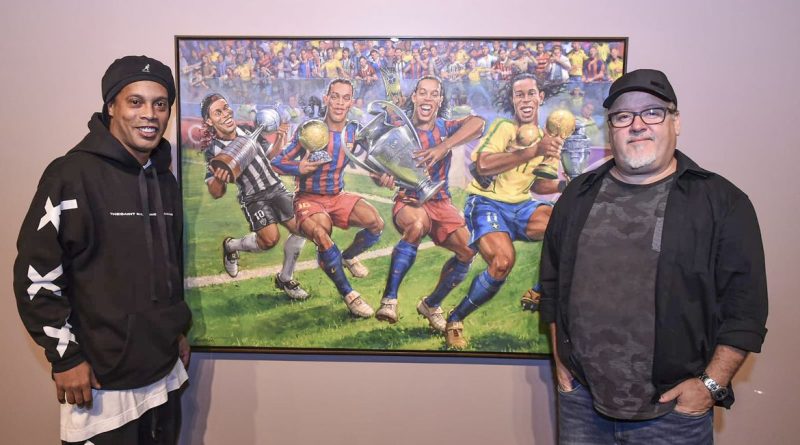 Trajetória de Ronaldinho inspira artista