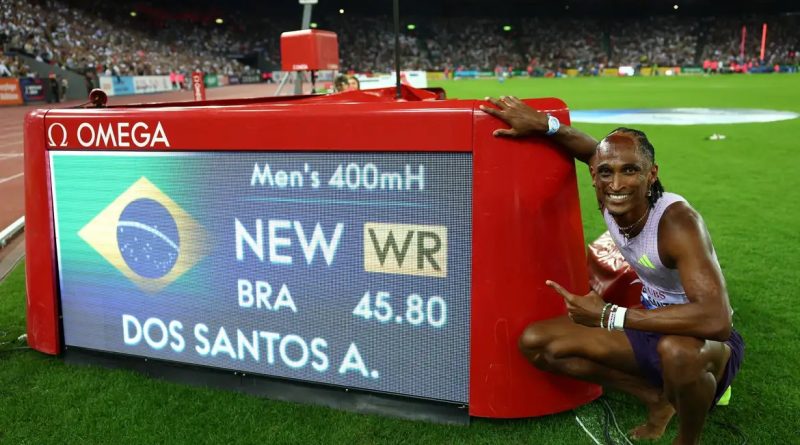 Alison dos Santos quebra recorde mundial nos 400m