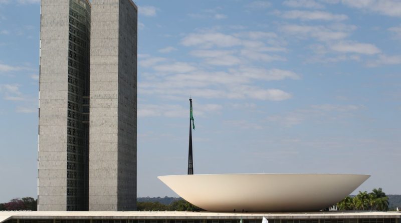 Palácio do Congresso Nacional na Esplanada dos Ministérios em Brasília