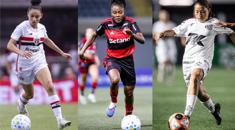 São Paulo (SP), 19/10/2026 - Jogadoras de futebol Isa, Kaylane e Evelin, finalistas ao prêmio TV Brasil Petrobras . Foto: Arte/Agência Brasil