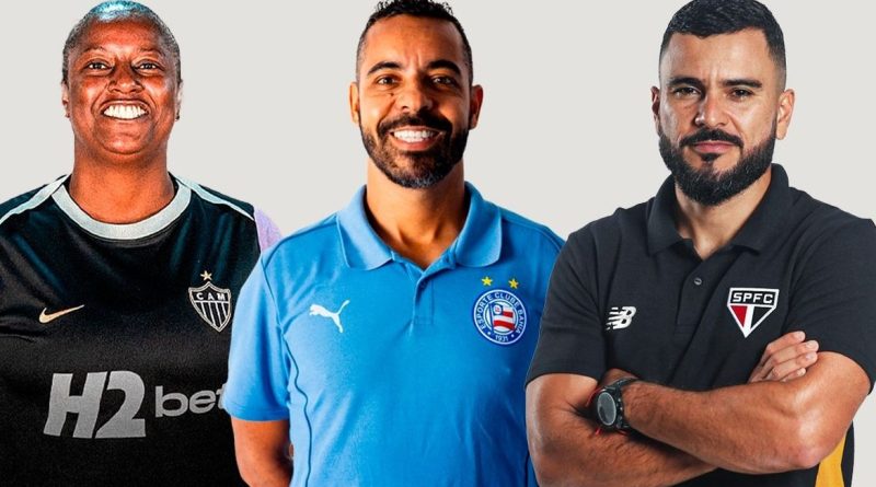 Fabi Guedes (Atlético-MG), Felipe Freitas (Bahia) e Thiago Viana (São Paulo) são finalistas ao Prêmio TV Brasil Petrobras na categoria melhor técnico - 2026