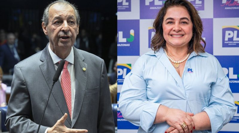 Brasília (DF), 04/10/2026 - Candidatos ao governo do Amazonas. Omar Aziz, Maria do Carmo Seffair. Foto: Arte/Agência Brasil