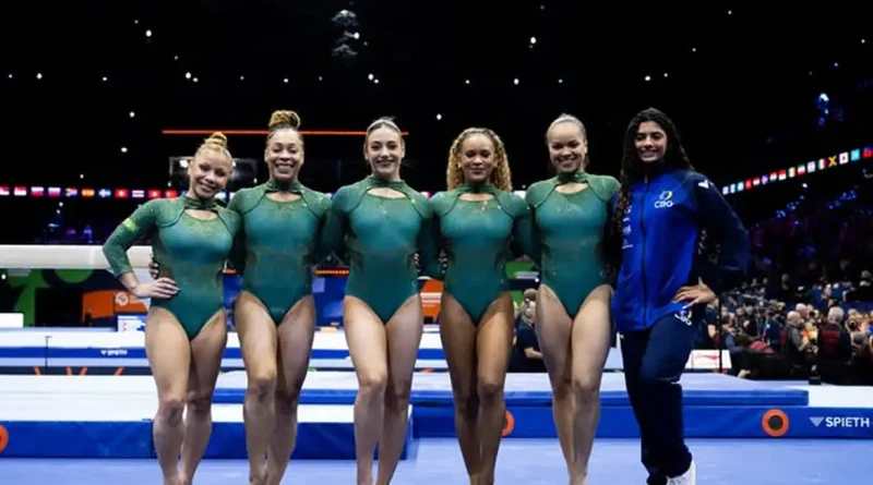 seleção brasileira feminina termina em 5º lugar na disputa por equipes do Mundial de Ginástica Artística, em 21/10/2026